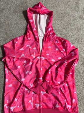 Pink Camo Zip-Up Hooded Jacket